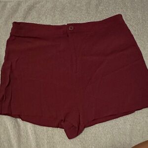 Forever 21 High Waist Burgundy Shorts